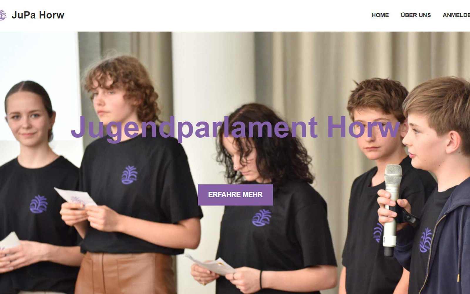 Website des Jugendparlaments Horw, umgesetzt von Digital Architect